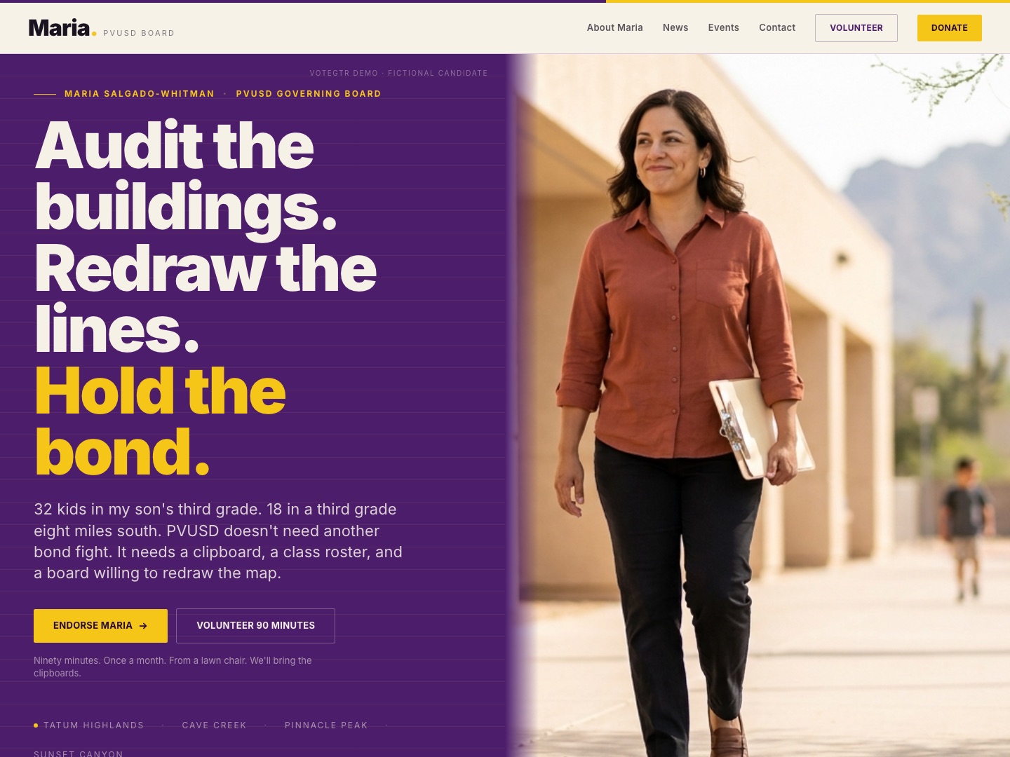 School board campaign demo — Maria Salazar-Whitman