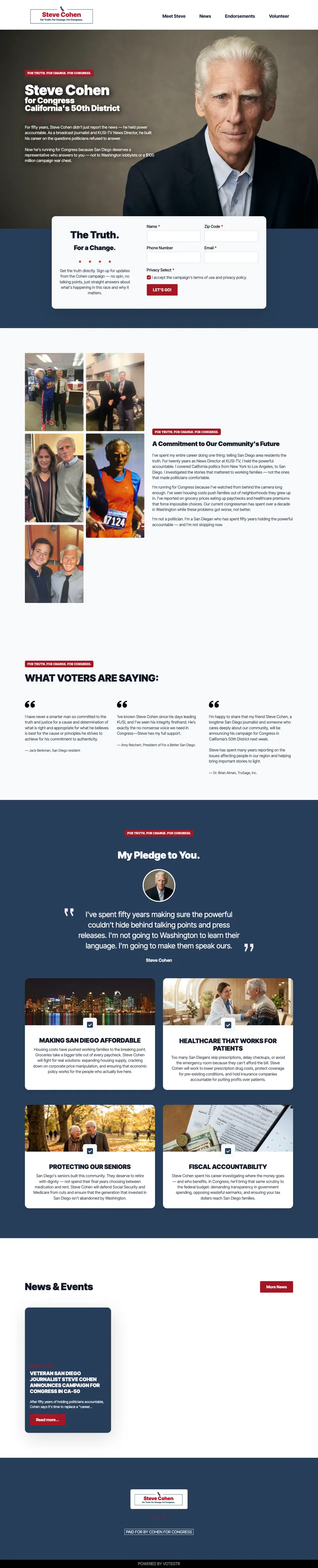 Cohen for Congress — desktop view