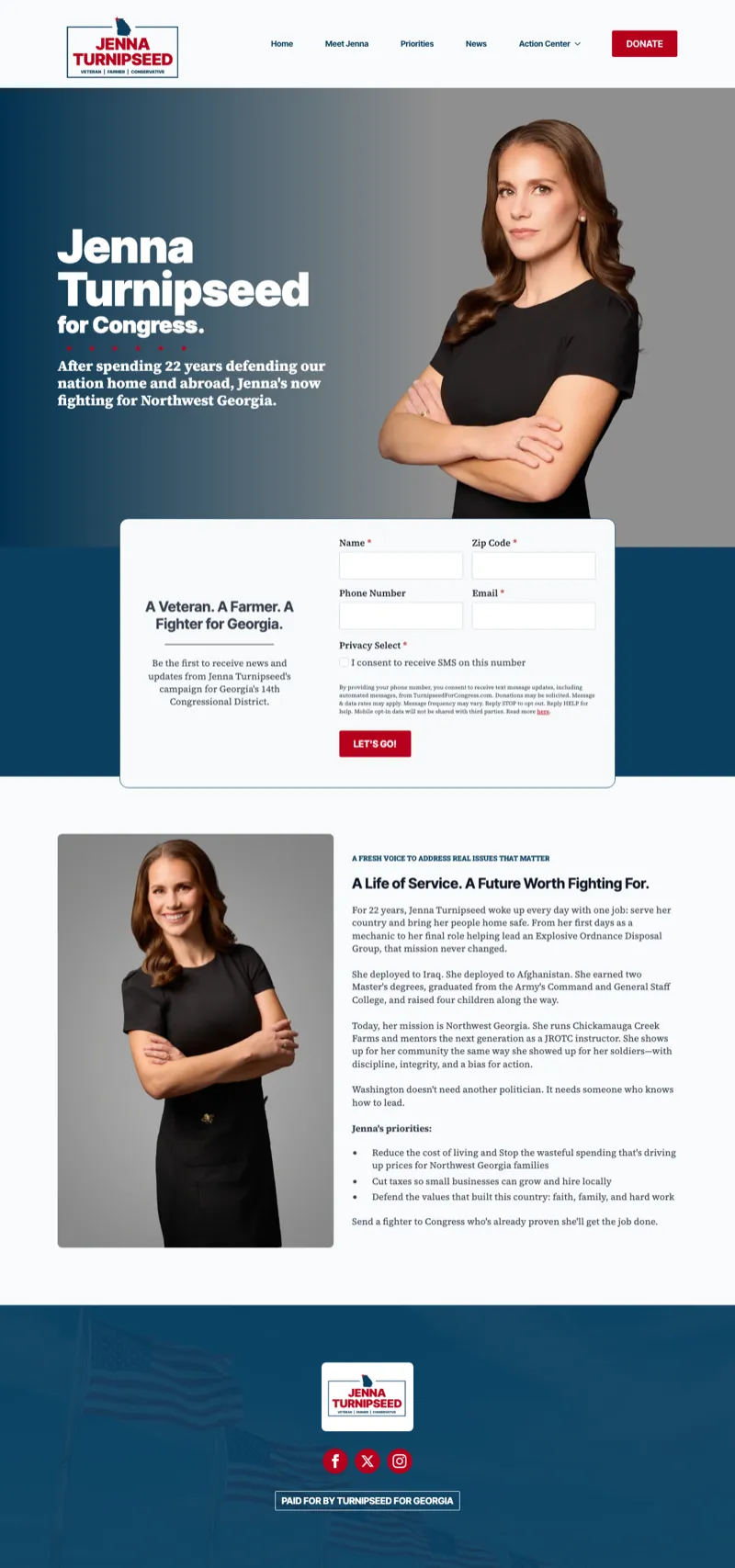 Turnipseed for Congress — desktop view