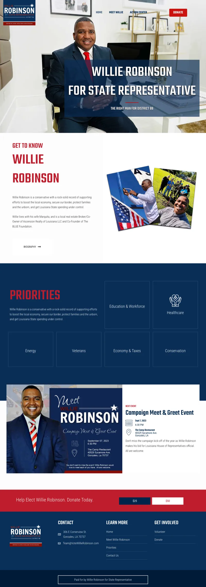 Willie Robinson for State Rep — desktop view