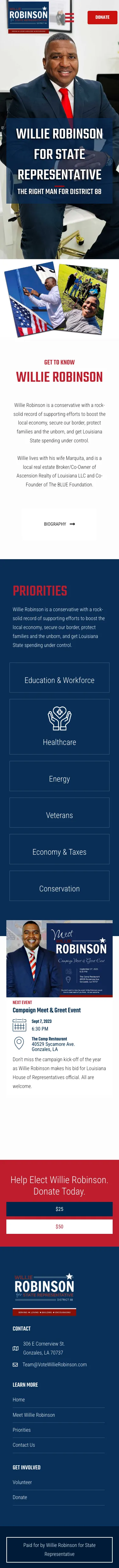 Willie Robinson for State Rep — mobile view